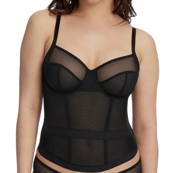 Skarlett Blue Black Mesh Bustier Bra - Picture 1 of 4